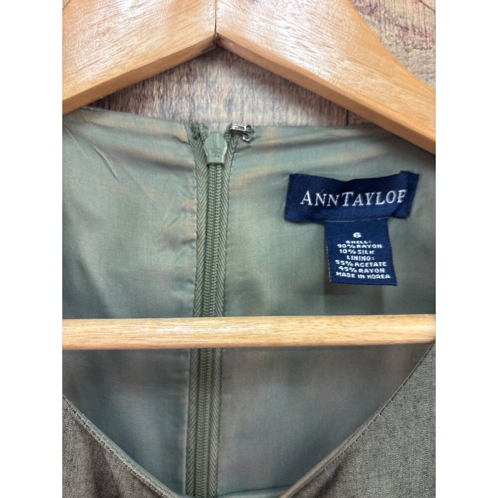 Ann Taylor Womens Sleeveless Sheath Dress Size 6 Green - Picture 3 of 8